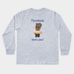 Thumbody loves you! - Groot Kids Long Sleeve T-Shirt